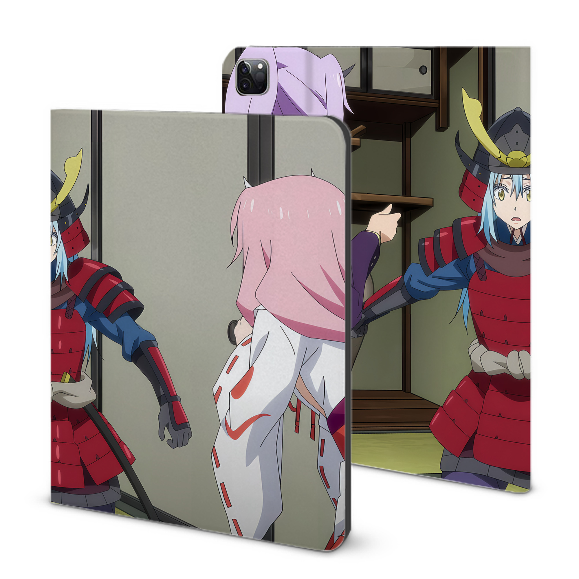（画像用） 転スラ Regarding Reincarnated to Slime IPad ケース ブック型 PUレザー TPU 耐衝撃 軽量 薄型 ペン収納なし 全面保護 IPad 各モデル対応